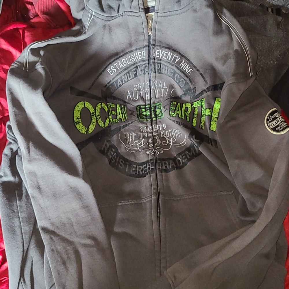 Ocean and Earth hoodie olive/grey XLT